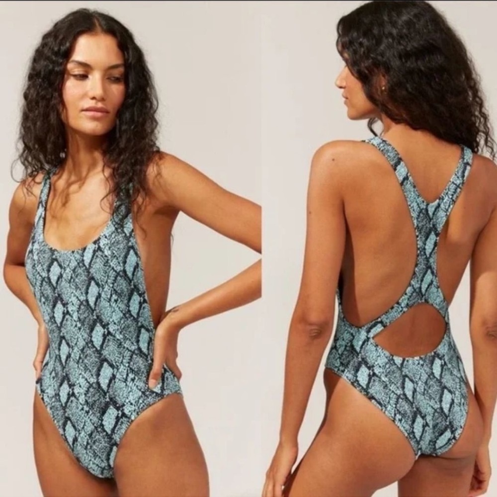 Solid & Striped One Piece The Blair in Snakeskin Medium